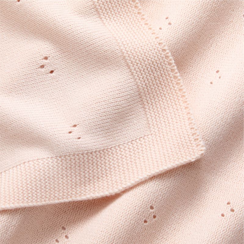 Pointelle Knit Elegant Pink Baby Stroller Blanket - image 3 of 5