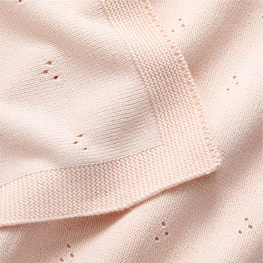 Pointelle Knit Elegant Pink Baby Stroller Blanket