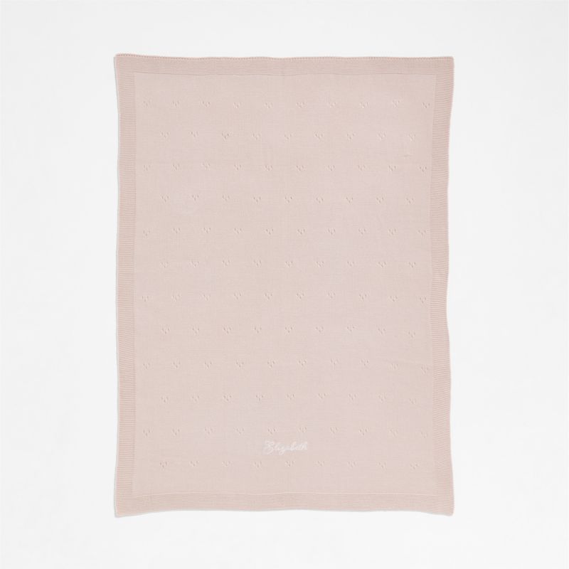 Pointelle Knit Mauve Rose Baby Stroller Blanket - image 1 of 5