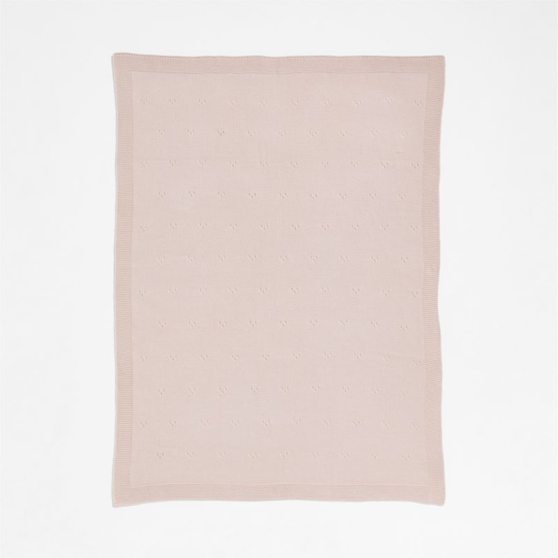 Pointelle Knit Mauve Rose Baby Stroller Blanket - image 2 of 5