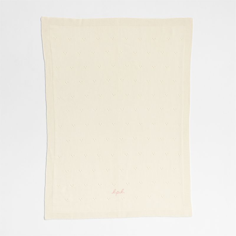 Pointelle Knit Pampas Ivory Baby Stroller Blanket - image 8 of 12