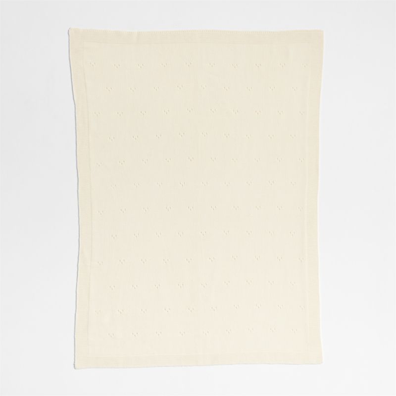 Pointelle Knit Pampas Ivory Baby Stroller Blanket - image 9 of 12