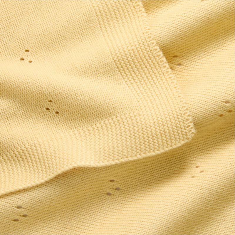 Pointelle Knit Straw Yellow Baby Stroller Blanket - image 3 of 7