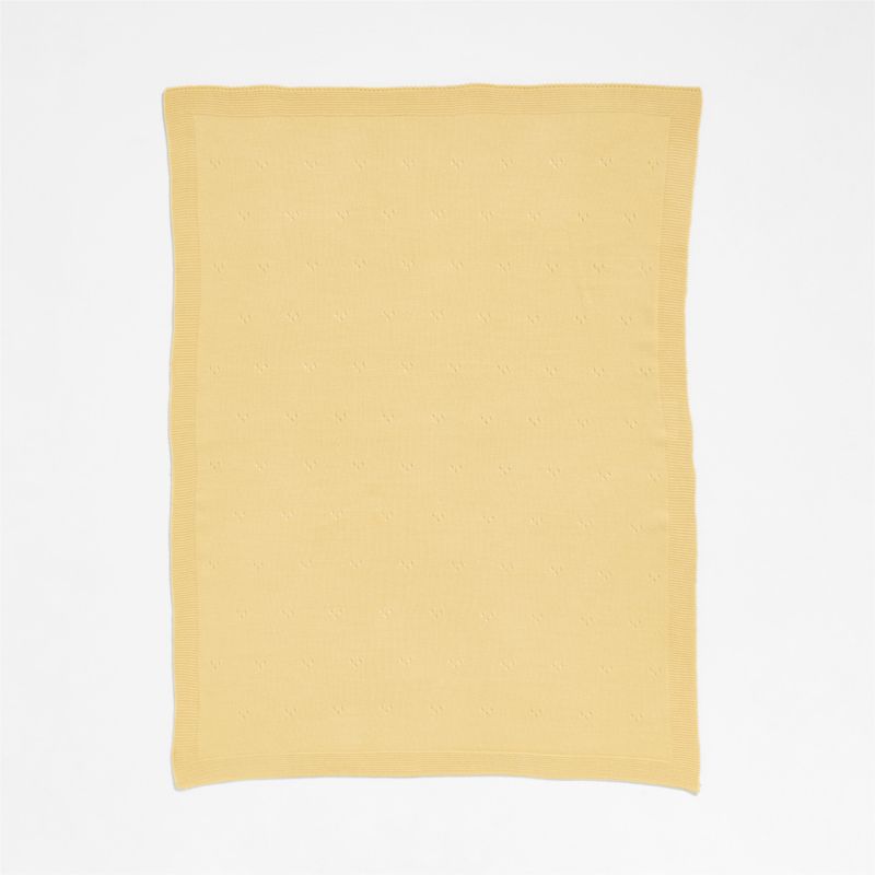 Pointelle Knit Straw Yellow Baby Stroller Blanket - image 2 of 7