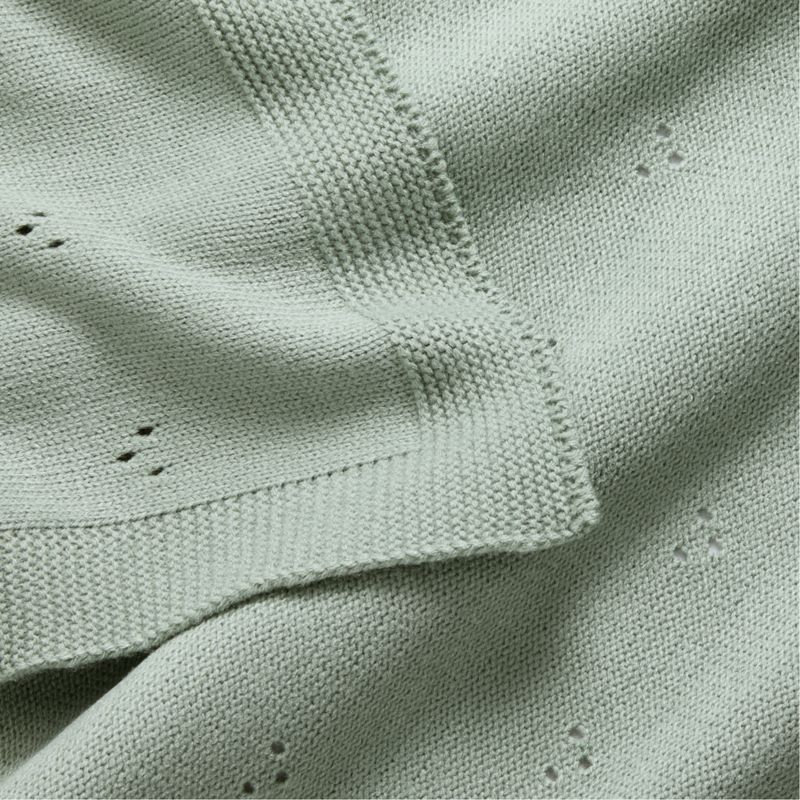 Pointelle Knit Verte Green Baby Stroller Blanket - image 3 of 5