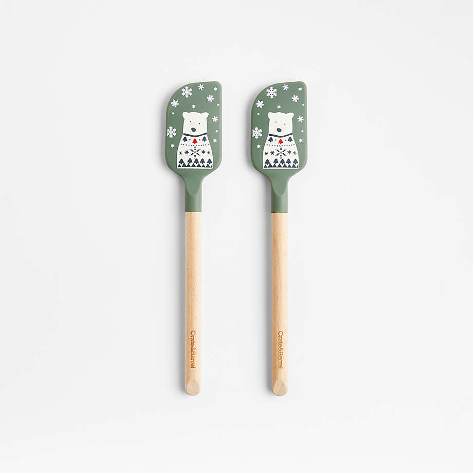 SET OF 2 - SMALL & LARGE 'DACHSHUND THROUGH THE SNOW' SILICONE MIXERS /  SPATULAS