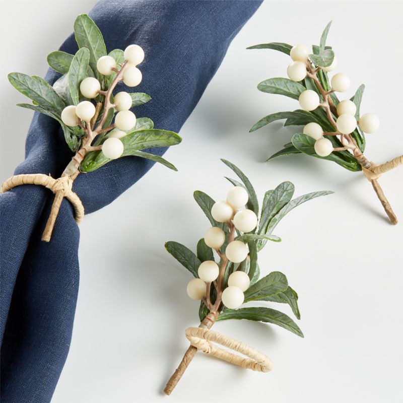 Christmas Polar Berry Napkin Ring + Reviews Crate & Barrel