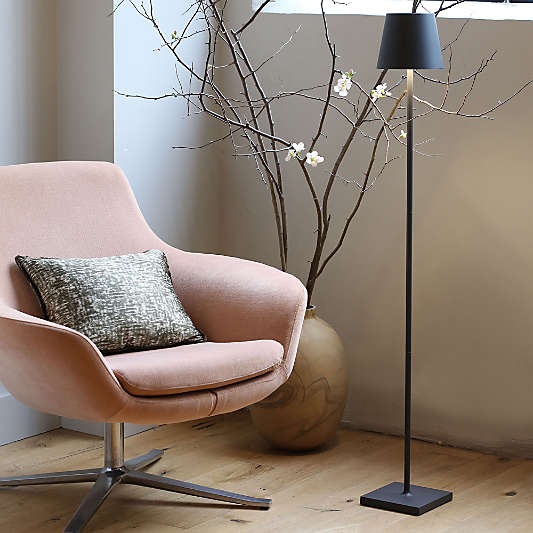 Poldina Pro L Dark Grey Metal Floor Lamp 20.4" by Zafferano America