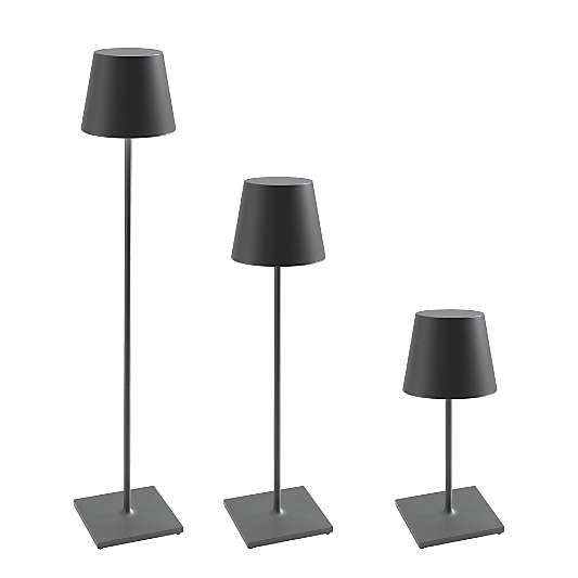 Poldina Pro XXL Metal Floor Lamp Dark Grey by Zafferano America