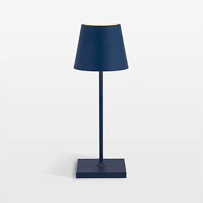 Poldina Mini Steel Blue Metal Table Lamp by Zafferano America 12"