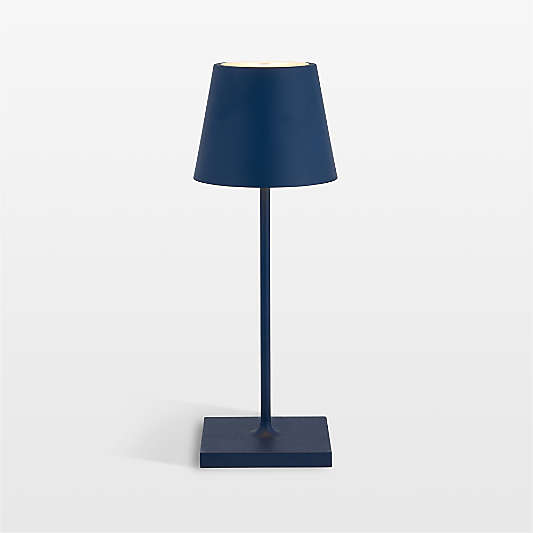 Poldina Mini Steel Blue Metal Table Lamp by Zafferano America 12"