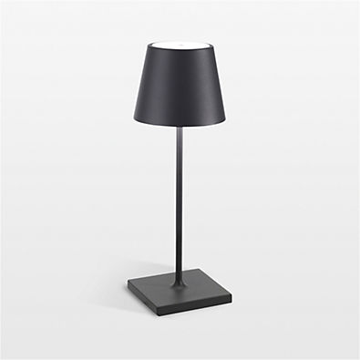 View Poldina Mini Dark Grey Metal Table Lamp by Zafferano America 12" details