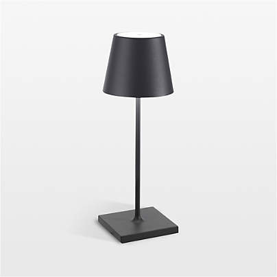 Poldina Mini Dark Grey Metal Table Lamp by Zafferano America 12"