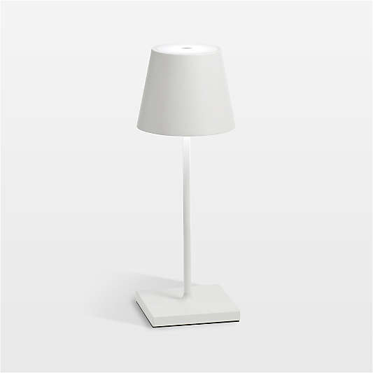 Poldina Mini White Metal Table Lamp by Zafferano America 12"