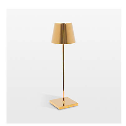 Poldina Pro Gold Metal Table Lamp by Zafferano America 15"