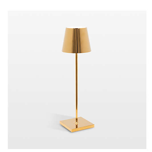 Poldina Pro Gold Metal Table Lamp by Zafferano America 15"