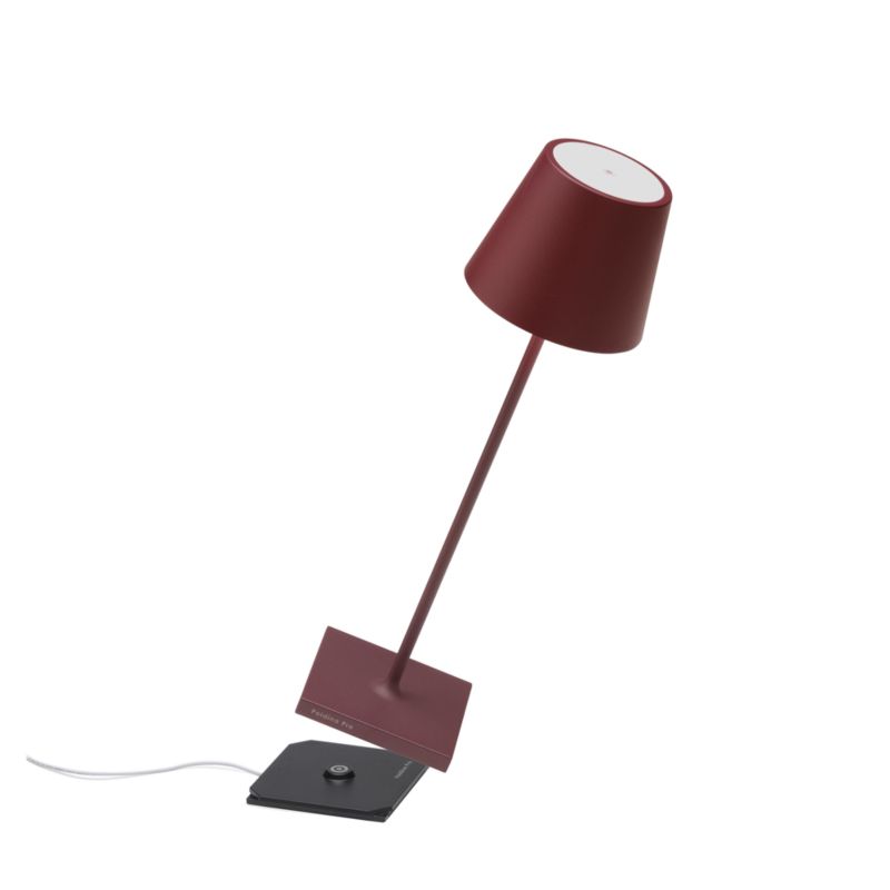 Poldina Pro Bordeaux Red Metal Table Lamp by Zafferano America