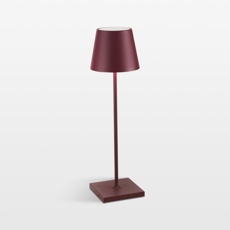 Poldina Pro Bordeaux Red Metal Table Lamp by Zafferano America