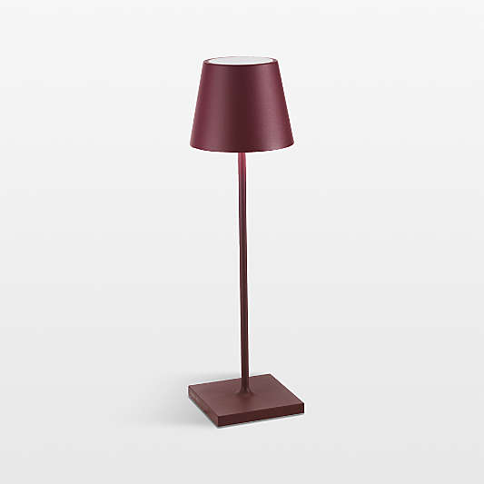 Poldina Pro Bordeaux Red Metal Table Lamp by Zafferano America 14"