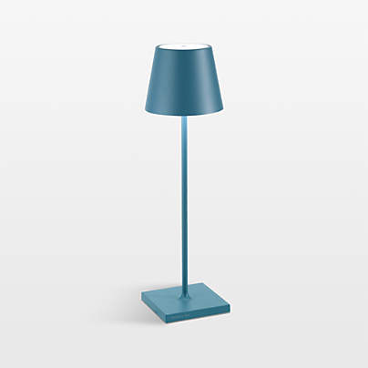 Poldina Pro Blue Metal Table Lamp by Zafferano America 15"