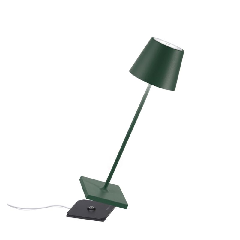 Poldina Pro Dark Green Metal Table Lamp by Zafferano America 15" - image 5 of 6