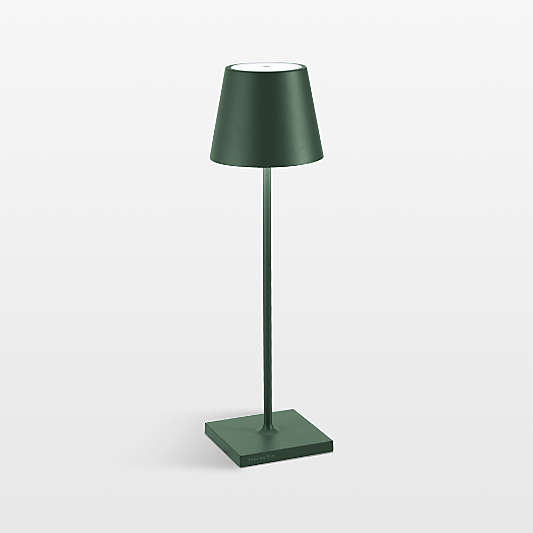 Poldina Pro Dark Green Metal Table Lamp by Zafferano America 15"