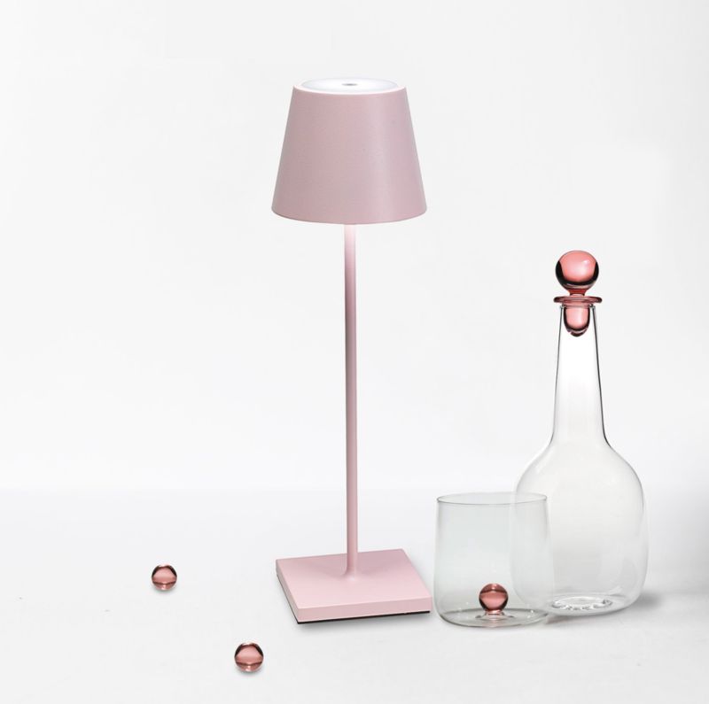 Poldina Pro Pink Metal Table Lamp by Zafferano America 15" - image 5 of 7