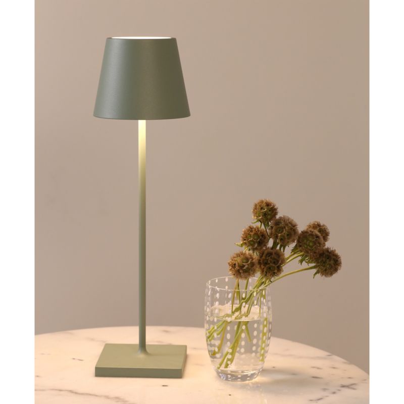 Poldina Pro Sage Green Metal Table Lamp by Zafferano America 15" - image 6 of 8