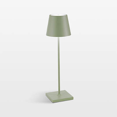 Poldina Pro Sage Green Metal Table Lamp by Zafferano America 15"