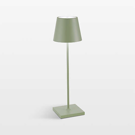 Poldina Pro Sage Green Metal Table Lamp by Zafferano America 15"