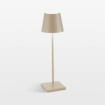 Poldina Pro Sand Brown Metal Table Lamp by Zafferano America 15"