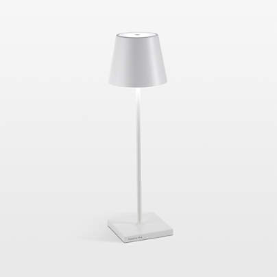 Poldina Pro White Metal Table Lamp by Zafferano America 15"