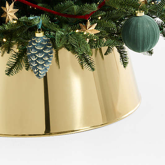 Polished Brass Metal Christmas Tree Collar 27"