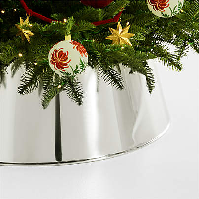 Polished Chrome Metal Christmas Tree Collar 27"