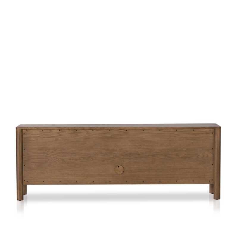 Pollard 78" Tan Oak Wood Storage Media Console