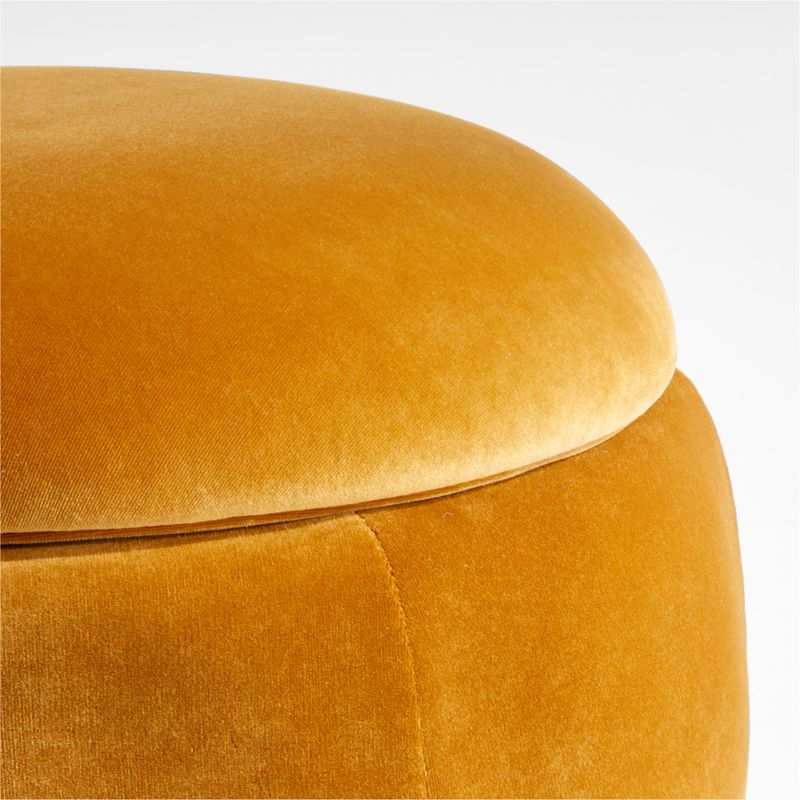 Pollie Marigold Velvet Round Storage Nursery Ottoman - image 6 of 11