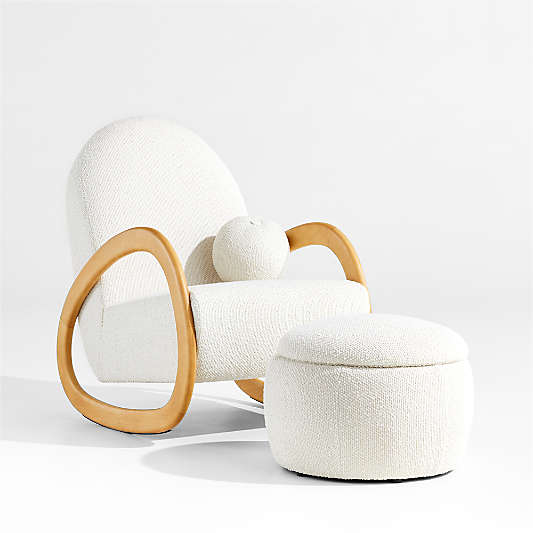 Pollie Snow Nursery Rocking Chair and Ottoman