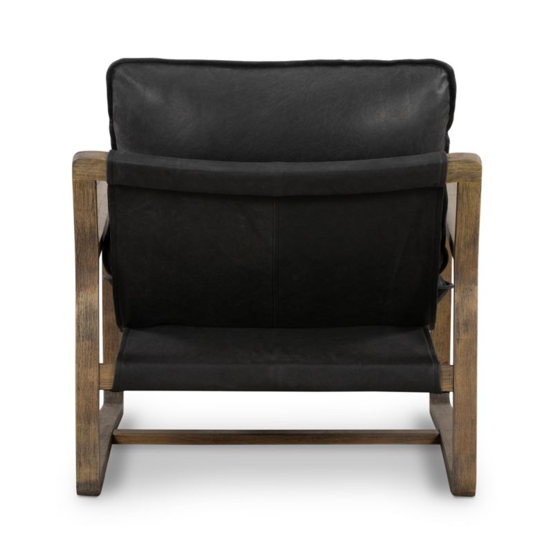 Polly Umber Black Leather Accent Chair
