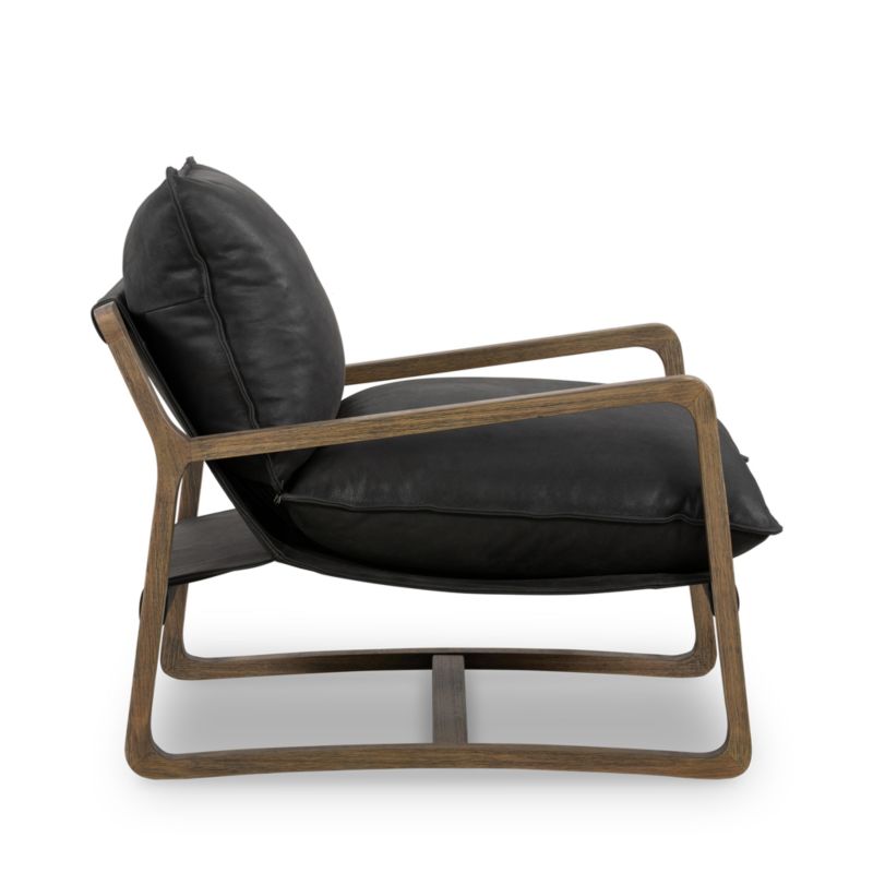 Polly Umber Black Leather Accent Chair Crate & Barrel