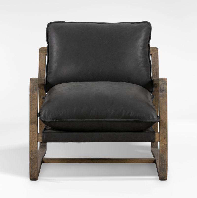 Polly Umber Black Leather Accent Chair Crate & Barrel Canada