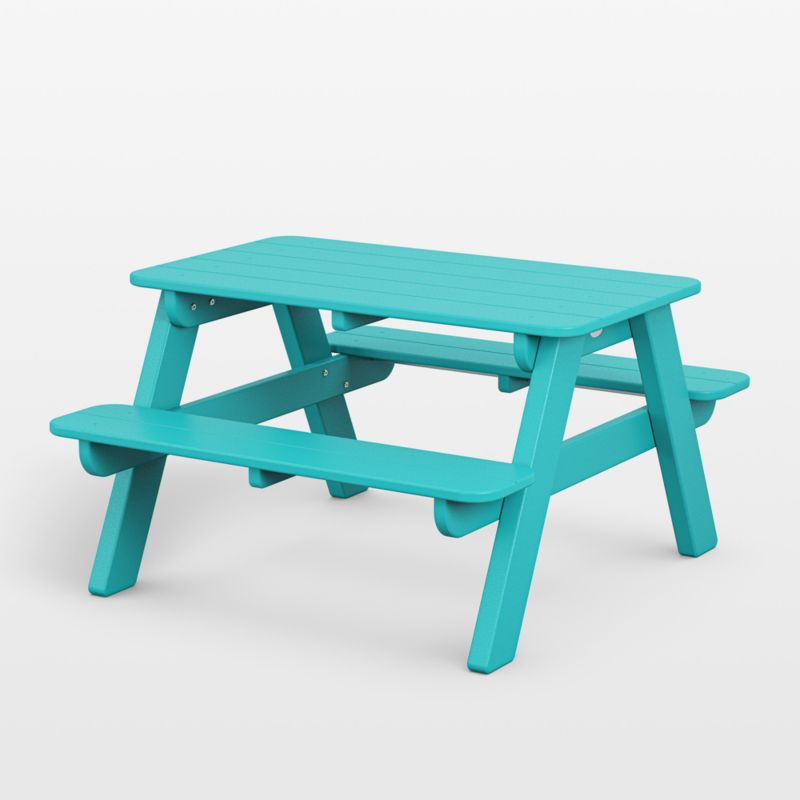 Aruba Blue Outdoor Kids Picnic Table by POLYWOOD ® - image 0 of 5