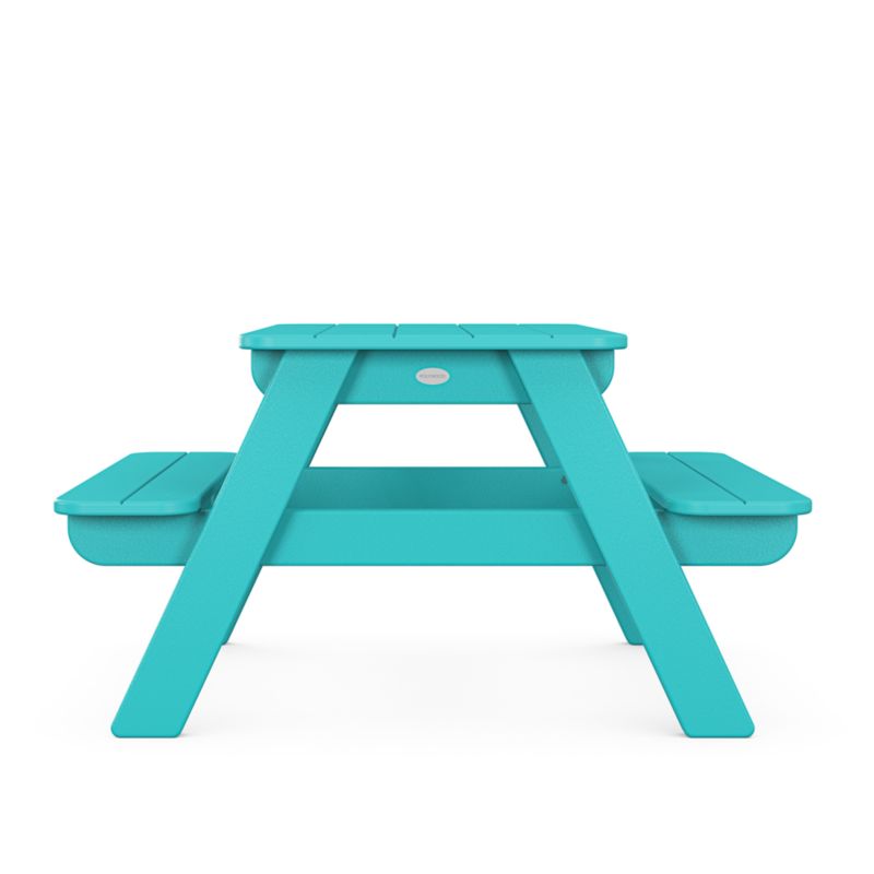 Aruba Blue Outdoor Kids Picnic Table by POLYWOOD ® - image 3 of 5