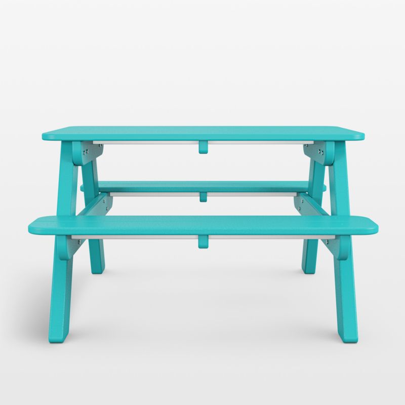 Aruba Blue Outdoor Kids Picnic Table by POLYWOOD ® - image 2 of 5