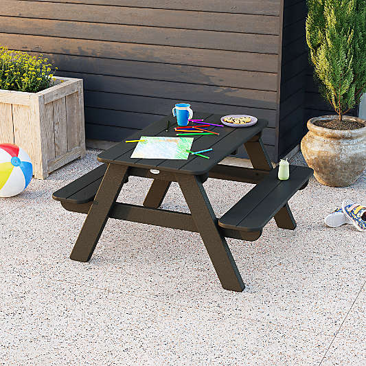 Black Outdoor Kids Picnic Table by POLYWOOD ®