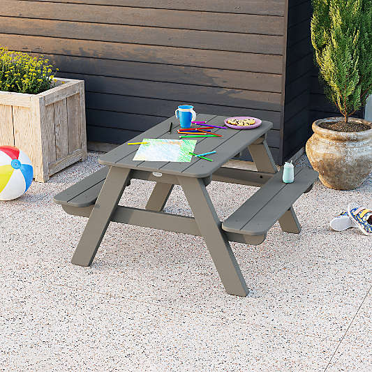 Slate Grey Outdoor Kids Picnic Table by POLYWOOD ®