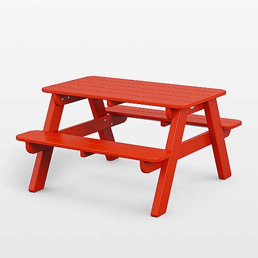 Sunset Red Outdoor Kids Picnic Table by POLYWOOD ®