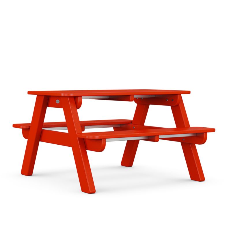 Sunset Red Outdoor Kids Picnic Table by POLYWOOD ® - image 4 of 5