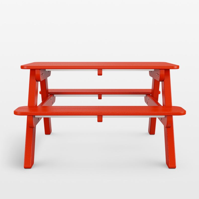 Sunset Red Outdoor Kids Picnic Table by POLYWOOD ® - image 2 of 5