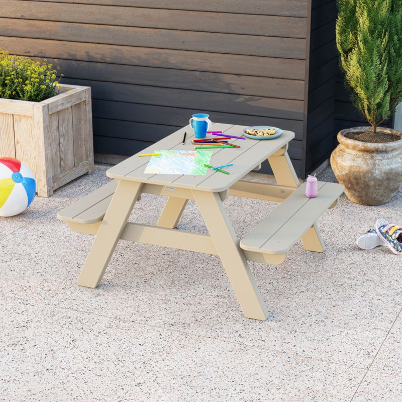 Sand Brown Outdoor Kids Picnic Table by POLYWOOD ® - image 2 of 6