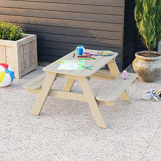 Sand Brown Outdoor Kids Picnic Table by POLYWOOD ®